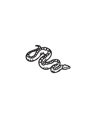Viper Snake Slithering Across the Ground - Isolated Icon Sketch