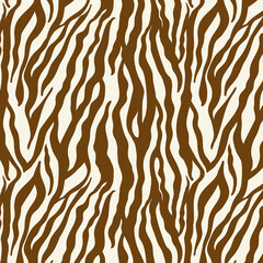 Seamless vector brown and beige zebra fur pattern