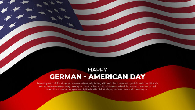 happy germany american day, wallpaper background. american and german flag ribbon