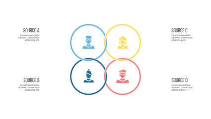 Business infographic. Pie chart with 4 options. Vector template.