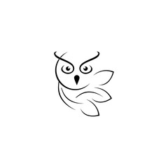 cute owl vector illustration for icon, symbol or logo. line owl logo