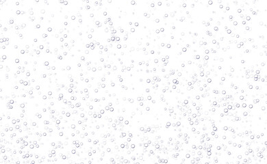 Underwater fizzing bubbles, soda or champagne carbonated drink, sparkling water isolated on white background. Effervescent drink. Aquarium, sea, ocean bubbles vector illustration.