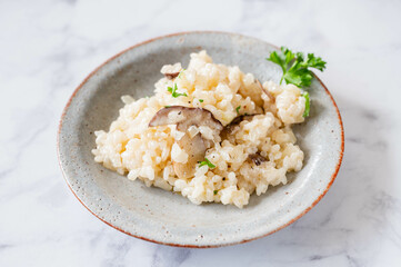 きのこのクリームリゾット