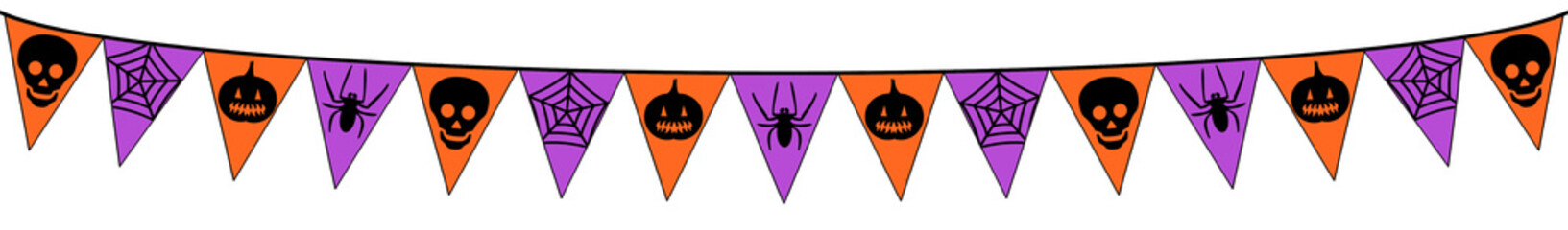 Pegatina transparente banderas con dibujos de Halloween
