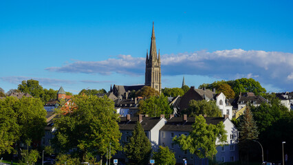 Fototapeta na wymiar Dortmund-Hörde Panorama mit Lutherkirche.
