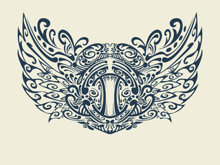 Vector tribal angel wing logo