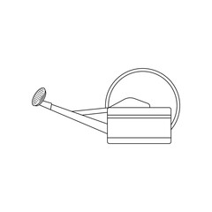 Watering Can Outline Icon Illustration on White Background