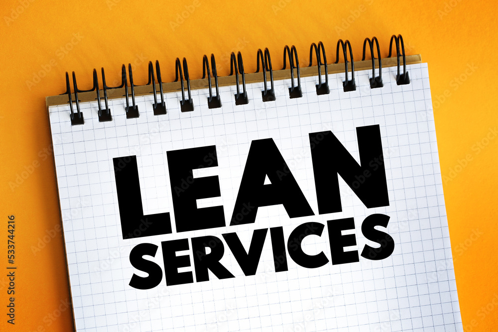 Aufkleber lean services - application of lean manufacturing production methods in the service industry, text o