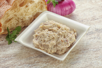 Jewish traditional cuisine herring mousse Forsmak