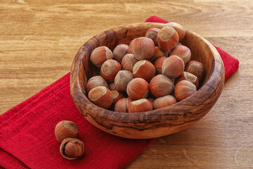 Hazelnut heap in the bowl