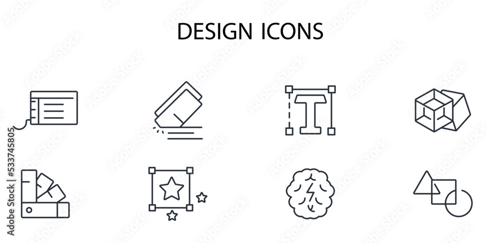 Poster design icons set . design pack symbol vector elements for infographic web