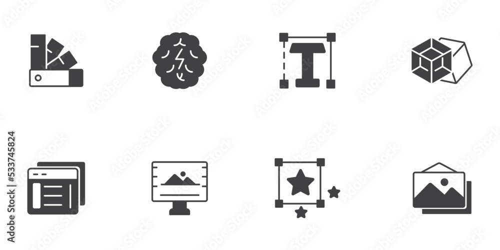 Poster design icons set . design pack symbol vector elements for infographic web