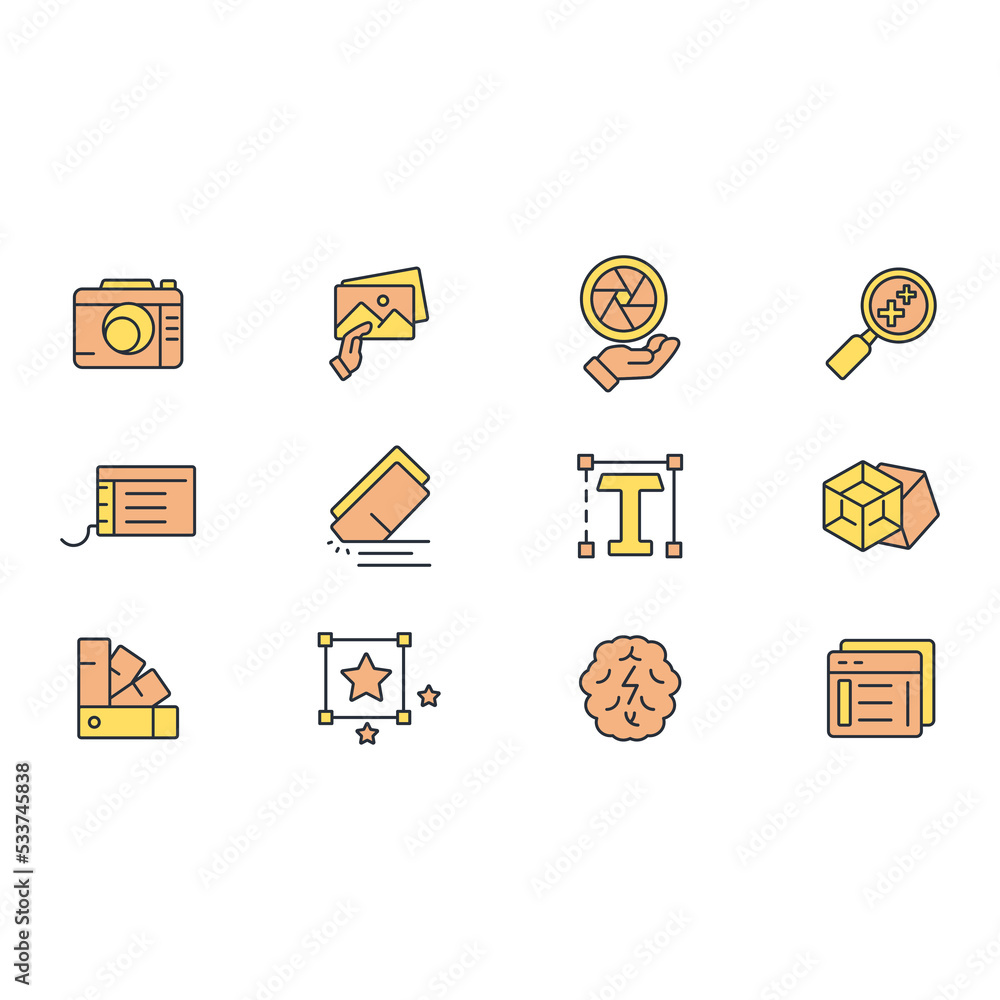 Poster design icons set . design pack symbol vector elements for infographic web