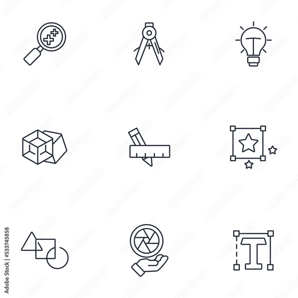 Poster design icons set . design pack symbol vector elements for infographic web