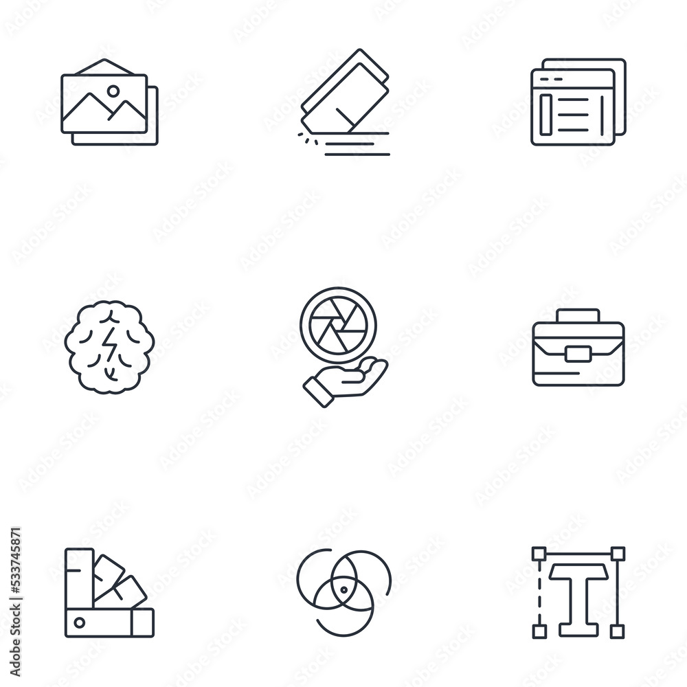 Poster design icons set . design pack symbol vector elements for infographic web