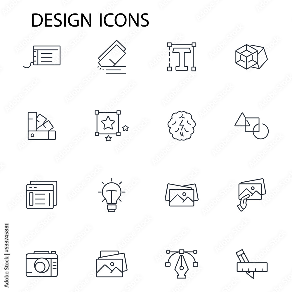 Poster design icons set . design pack symbol vector elements for infographic web