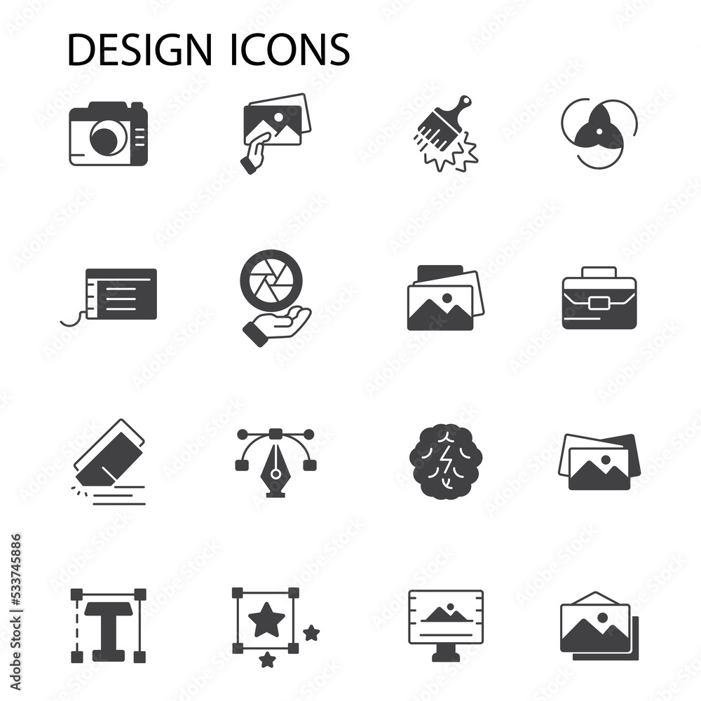 Poster design icons set . design pack symbol vector elements for infographic web
