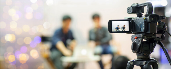 camera show viewfinder image catch motion in interview or broadcast wedding ceremony, catch...