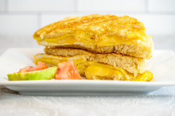 Grilled Omelette Sandwich with Cheese