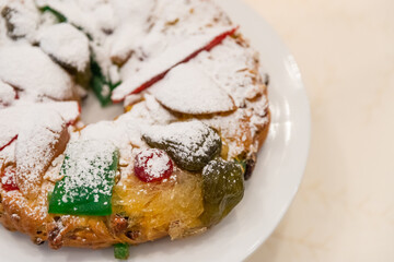 Bolo-rei. Portuguese traditional Christmas cake.