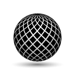 Abstract halftone 3d sphere, realistic 3d printed ball