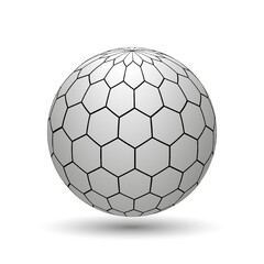 Fototapeta premium Abstract halftone 3d sphere, realistic 3d printed ball
