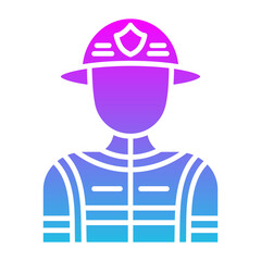 Fireman Glyph Gradient Icon