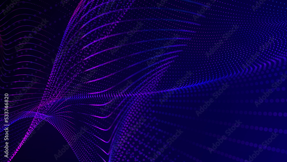 Poster digital technology background. dynamic wave of glowing points. futuristic background for presentatio