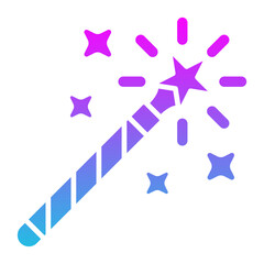 Magic Wand Glyph Gradient Icon