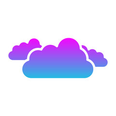 Clouds Glyph Gradient Icon