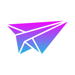Paper Plane Glyph Gradient Icon