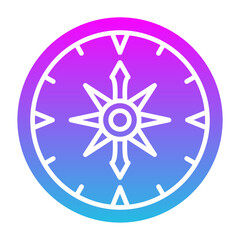 Compass Glyph Gradient Icon