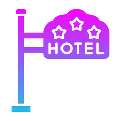 Hotel Sign Glyph Gradient Icon