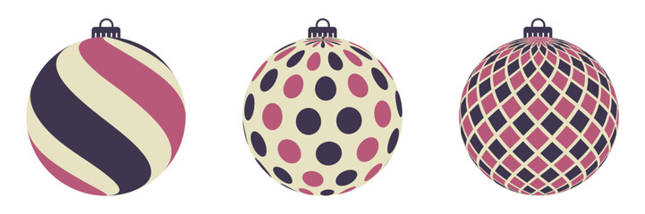 Set of Christmas vintage balls.