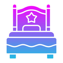 Single Bed Glyph Gradient Icon