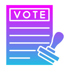 Stamp Glyph Gradient Icon