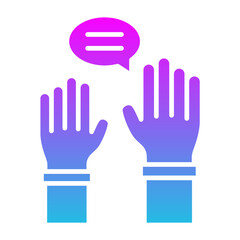 Raise Hand Glyph Gradient Icon