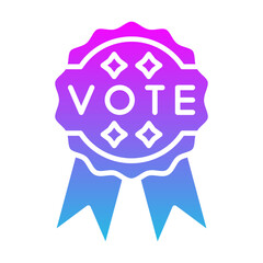 Ribbon Glyph Gradient Icon