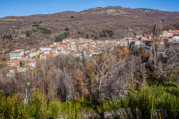 La Garganta village overview, Spain