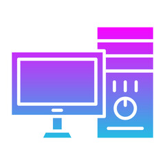 Tower Computer Glyph Gradient Icon