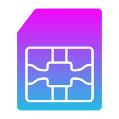 Sim Card Glyph Gradient Icon