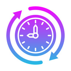 Hours Glyph Gradient Icon