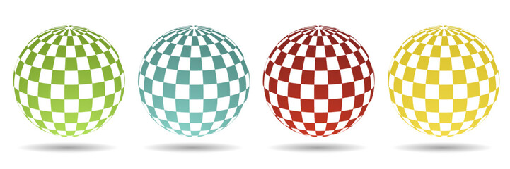 Abstract halftone 3D spheres. Halftone balloons with a square print.