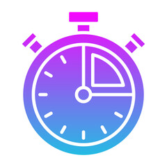 Stopwatch Glyph Gradient Icon
