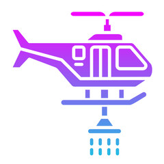 Firefighter Helicopter Glyph Gradient Icon