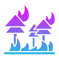 Wildfire Glyph Gradient Icon