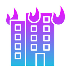 Fototapeta premium Building Fire Glyph Gradient Icon