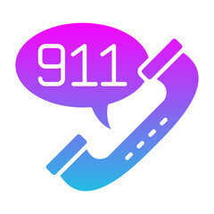 Call 911 Glyph Gradient Icon