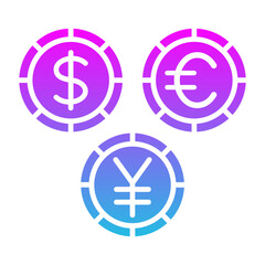 Currencies Glyph Gradient Icon
