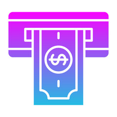 Cash Withdrawal Glyph Gradient Icon